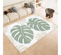 Genérico Alfombra para Sala Monstera, Alfombra Salon Vintage Hoja Verde Tropical en 3D, Lavables en Lavadora Alfombras Habitacion Dormitorio Comedor Modernas Tapete Quarto Pelo Corto 80x120cm