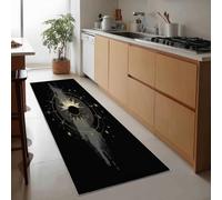 Genérico Alfombra pasillera 60 x 120 cm Arte Abstracto para Pasillo, Alfombra Antideslizante Estampada cuerpos celestes Sol Luna Lavable para Entrada Cocina salón baño lavadero