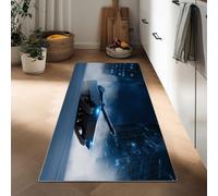 Genérico Alfombra pasillera 60 x 120 cm Estilo Ciencia ficción para Pasillo, Alfombra Antideslizante Estampada Futuro Guerra Tanque Lavable para Entrada Cocina salón baño lavadero