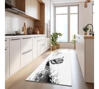 Genérico Alfombra Pasillera Clásica 50 x 140 cm Pintura En Tinta Animales Tigre 3D Impresión Alfombra Pelo Corto Antideslizantes para Decorativa Salon Habitacion Dormitorio Cocina Comedor, Gris