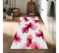 Genérico Alfombra Pasillo 40 x 120 cm Runner Antideslizante Estilo Acuarela, Runner Lavable a máquina - Alfombra de Pelo bajo Plantas Flores Lazo para Entrada Dormitorio Cocina lavandería salón