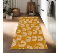 Genérico Alfombra Pasillo Larga 40 x 120 cm Patrón De Arco Amarillo Alfombra Cocina Lavable Antideslizante, Estilo Bohemio Pelo Corto Larga Alfombras para Pasillo Cocina Lavadero Comedor Entrada