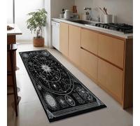 Genérico Alfombra Pasillo Lavable De Pelo Corto, Misterioso Constelaciones Cuerpos Celestes Alfombras de Corredor Antideslizante 60 x 180 cm - Alfombra Larga Negro para Dormitorio Salón Vocina