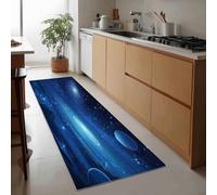 Genérico Alfombra Pasillo Lavable De Pelo Corto, Universo Galaxias Misterio Planetas Alfombras de Corredor Antideslizante 50 x 140 cm - Alfombra Larga Azul para Dormitorio Salón Vocina
