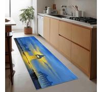 Genérico Alfombra Pasillo Runner 40 x 120 cm Paisaje Natural, Runner Lavable a máquina Antideslizante - Alfombra Absorbente Londres Big Ben Nube para Cocina Entrada lavandería