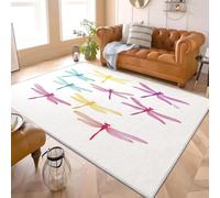Genérico Alfombra Pelo Corto Salón Moderna 3D Impresión 160x230 cmLibéLula AnimalAlfombra Lavable Antideslizante Alfombras de Juego Blanco para Pasillo Dormitorio Escritorio Comedor