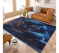 Genérico Alfombra Pelo Corto Salón Moderna 3D Impresión 60x90 cmTóTem Animal LeopardoAlfombra Lavable Antideslizante Alfombras de Juego Azul para Pasillo Dormitorio Escritorio Comedor