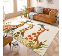 Genérico Alfombra Pelo Corto Salón Moderna 3D Impresión 80x150 cmJirafa Dibujos AnimadosAlfombra Lavable Antideslizante Alfombras de Juego Amarillo para Pasillo Dormitorio Escritorio Comedor