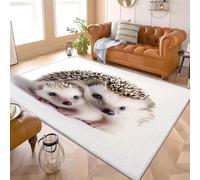 Genérico Alfombra Pelo Corto Salón Moderna 3D Impresión 80x150 cmLindo Erizo En Primer PlanoAlfombra Lavable Antideslizante Alfombras de Juego Blanco para Pasillo Dormitorio Escritorio Comedor