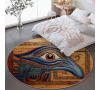 Genérico Alfombra Redonda 120 cm, Resumen Ojos Suave Lavable mullida Antideslizante del hogar alfombras Antiguo Egipto para Sala de Estar, Dormitorio y Decoración del Hogar