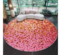 Genérico Alfombra Redonda 150 cm (Rond), Alfombra Minimalismo Arte Digital Estampado De Leopardo Suave Antideslizante Lavable Adecuada - para Dormitorio Entrada Comedor Dormitorio Familiar Rosa