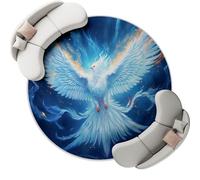 Genérico Alfombra Redonda 60 x 60 cm, Lavable Fantasía Luz De Estrellas Fénix Estampado Interiores Alfombras Pelo bajo para Cocina Sala Dormitorio - Azul Antideslizante Alfombra