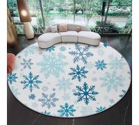 Genérico Alfombra Redonda 90 cm (Rond), Alfombra Arte Digital Minimalismo Copos De Nieve Suave Antideslizante Lavable Adecuada - para Dormitorio Entrada Comedor Dormitorio Familiar Beige