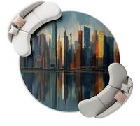 Genérico Alfombra Redonda Abstracto - 60 cm Antideslizante Alfombras Estampado Arquitectura Urbana Grafiti para Dormitorio Entrada Comedor Halls Balcón, Gris Suaves Interiores Alfombra