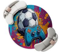 Genérico Alfombra Redonda de Grafiti De Dibujos Animados Fútbol 90 cm Lavable Grande Redonda, Antideslizante Suave Ultrafina para Dormitorio Oficina Cocina Entrada, Vistoso