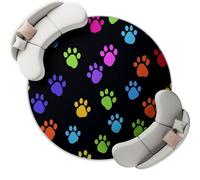 Genérico Alfombra Redonda de Huella De Pata De Perro De Dibujos Animados 90 cm Lavable Grande Redonda, Antideslizante Suave Ultrafina para Dormitorio Oficina Cocina Entrada, Vistoso