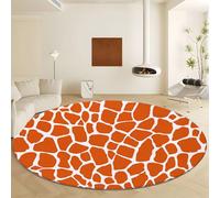 Genérico Alfombra Redonda Estampado De Jirafa Animal 180 cm, Lavable Antideslizante Suave para baño Dormitorio Alfombra Redonda Estampado Estilo Retro para Cocina Salón Dormitorio