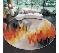 Genérico Alfombra Redonda Minimalismo Abstracción Rascacielos para Sala De Estar, Lavable A MáQuina Antideslizante De Pelo Bajo - Alfombras Modernas para Sala De Estar SalóN 180 cm (Rond) Multicolor