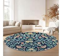 Genérico Alfombra Redonda para Comedor Flores De William Morris Motivo Alfombra Antideslizante Suave y esponjosa para Sala de Estar, Dormitorio, sofá, habitación Infantil, diámetro 100 cm, Verde