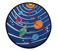 Genérico Alfombra Redonda para Dormitorio Infantil de 60 Cm, Diseño de Dibujos Animados Planetas, Alfombra Decorativa y Lavable, Tapete de Piso para Habitación, Hogar y Cocina