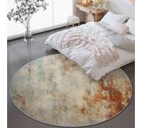 Genérico Alfombra Redonda para Sala de Estar - Shabby Chic Acuarela Texturas Lavable a Máquina Antideslizante Alfombra Redonda 100 cm, Beige Alfombras para Dormitorio Pasillo de Entrada