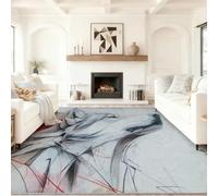 Genérico Alfombra Salon Antideslizante - Grafiti Animales Lobos Esponjosa Suave Alfombra de Franela 60 x 110 cm, Blanquecino Lavable Alfombras para Cocina Entrada de Estar Dormitorio