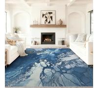 Genérico Alfombra Salon Arte Digital Marmolado Grieta De Hielo, Comedor Lavable Antideslizante Alfombra, Azul Grisáceo Alfombra Pelo Corto 40 x 60 cm para Dormitorio Cocina Hall Entrada Pasillo