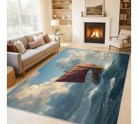 Genérico Alfombra Salon Barco Vikingo 160x230 cm, Alfombra Mitología Nórdica, Alfombras de Pelo Corto Suave Lavable Antideslizante para Dormitorio, Home Decoration P-&65