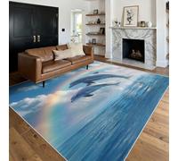 Genérico Alfombra Salon Delfín 200x300 cm, Alfombra Delfín Saltando, Alfombras de Pelo Corto Suave Lavable Antideslizante para Dormitorio, Home Decoration P-&82