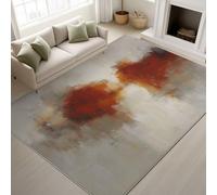 Genérico Alfombra Salon Dormitorio 140 x 200 cm, Abstracto Pelo Corto Antideslizante Alfombras de Juegos para Entrada Guardería, Pintura Al Óleo Roja Puntos, Lavable Gris Grafito Felpudo Entrada Casa