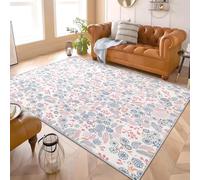 Genérico Alfombra Salón Dormitorio 80x150 cm Flores Sencillas Y RomáNticas Moderna Lavable y Antideslizante Pelo Corto de Alfombra Rosa Suave Esponjoso Sin Desprendimiento para Habitación Infantil