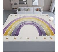 Genérico Alfombra Salon Estrellas Arcoíris De Acuarela Sencillas, Comedor Lavable Antideslizante Alfombra, Blanca Alfombra Pelo Corto 90 x 150 cm para Dormitorio Cocina Hall Entrada Pasillo