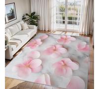 Genérico Alfombra Salon Flores de Cerezo 240 x 340 cm, Alfombra Flor Rosa, Alfombras de Pelo Corto Suave Lavable Antideslizante para Dormitorio, Home Decoration P-&11