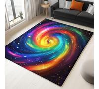 Genérico Alfombra Salon Galaxia Espiral Arcoíris 160x230cm Alfombra de Pelo Corto Modern, Alfombras Antideslizante Lavables para Sala, Dormitorio, Decoración Hogar