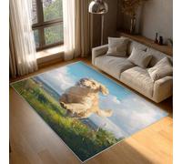 Genérico Alfombra Salon Golden Retriever 60x90 cm, Alfombra Lindo Cachorro, Alfombras de Pelo Corto Suave Lavable Antideslizante para Dormitorio, Home Decoration P-&43