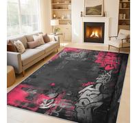 Genérico Alfombra Salon Grafiti Hippie 180 x 240 cm, Alfombra Street Art, Alfombras de Pelo Corto Suave Lavable Antideslizante para Dormitorio, Home Decoration P-&76