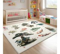 Genérico Alfombra Salon Grande 120x180 cm Color Claro Antideslizante Alfombras Lavables en Lavadora Alfombra de Habitacion TradicióN Vegetal China Modernas Decoración Tapete Pelo Corto