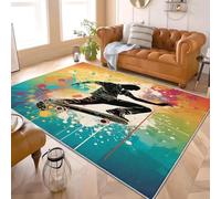 Genérico Alfombra Salon Grande 120x180 cm Deportes Tema de Skate Grafiti Antideslizante Alfombras Lavables en Lavadora Alfombra de Habitacion Vistoso Modernas Decoración Tapete Pelo Corto