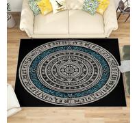 Genérico Alfombra Salon Grande 120x180 cm PatróN de SíMbolo MíStico Antideslizante Alfombras Lavables en Lavadora Alfombra de Habitacion Negro Modernas Decoración Tapete Pelo Corto