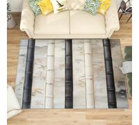 Genérico Alfombra Salon Grande 140x200 cm Arte En Relieve de Bambú Antideslizante Alfombras Lavables en Lavadora Alfombra de Habitacion MáRmol Modernas Decoración Tapete Pelo Corto