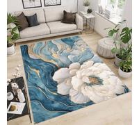 Genérico Alfombra Salon Grande 140x200 cm Impresión Flores MáRmol 3D de Patrones Alfombra Lavable a Máquina Material Antideslizante Similar a la Cachemira Alfombra Habitacion Cuarto de Niños