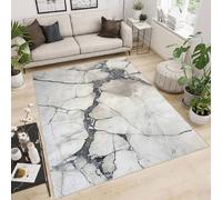 Genérico Alfombra Salon Grande 180x240 cm Impresión Negro Gris MáRmol 3D de Patrones Alfombra Lavable a Máquina Material Antideslizante Similar a la Cachemira Habitacion Cuarto de Niños