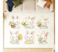 Genérico Alfombra salón Grande Fluffy Lavable - Alfombra Antideslizante súper Suave mullida, Alfombra cómoda esponjosa Moderna, Cartoon Dulce Conejo, 180 X 270 cm, Blanco