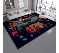 Genérico Alfombra Salon Grande Habitacion Cocina 60 x 90 cm, Grafiti Arte Abstracto Mando De VideojuegosDiseñO Elegante Alfombras - Antideslizante Lavable A MáQuina De Pelo Bajo Negro