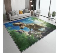 Genérico Alfombra Salon Grande Habitacion Cocina, Alfombras80 x 150 cm Surrealista Animales Dinosaurios Helechos Antideslizante Lavable Lavadora - Multicolor Tapetes Comedor Recibidor Habitacion