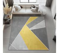 Genérico Alfombra Salón Gris 100x150 cm - Patrón de Simple Triángulos, Antideslizante Lavable en Lavadora Pelo Corto Tapete Moderno para Habitación Dormitorio y Comedor