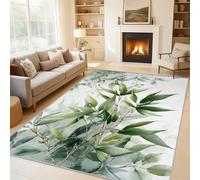 Genérico Alfombra Salon Hojas de Bambú 180 x 240 cm, Alfombra Hoja Verde, Alfombras de Pelo Corto Suave Lavable Antideslizante para Dormitorio, Home Decoration P-&70