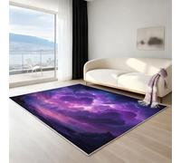 Genérico Alfombra salón Lavable 40 Grados - Alfombra Antideslizante Suave cómoda, Alfombra Reverso Antideslizante mullida, Pintura Cielo Trueno, Morado, 120 X 180 cm