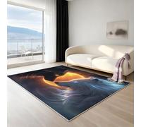 Genérico Alfombra salón Lavable 40 Grados - Alfombra Antideslizante Suave cómoda, Alfombra Reverso Antideslizante mullida, Pintura Mirada Radiante, Naranja, 120 X 180 cm