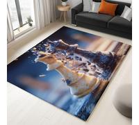 Genérico Alfombra Salon - Lavable Impresa Alfombras Pelo Corto Alfombra Antideslizante - Dormitorio Decoración Diversión Juegos Piezas De Ajedrez -Azul Grisáceo 140 x 200 cm